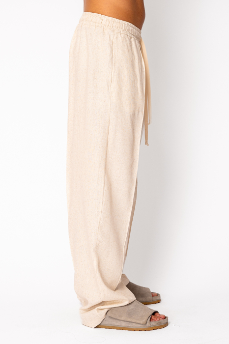 Pantaloni lung din IN cu elastic Oversized Beige [2]