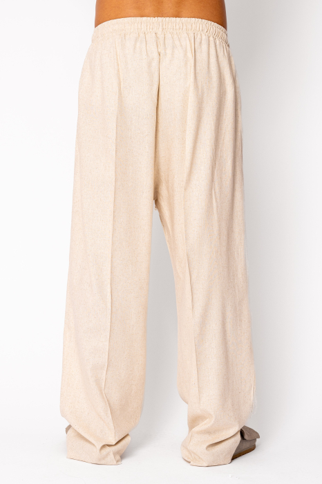 Pantaloni lung din IN cu elastic Oversized Beige [3]