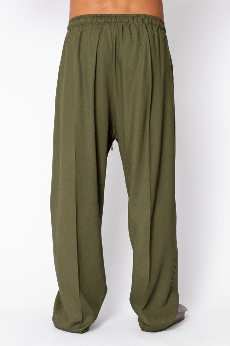 Pantaloni lung din IN cu elastic Oversized Kaki [3]