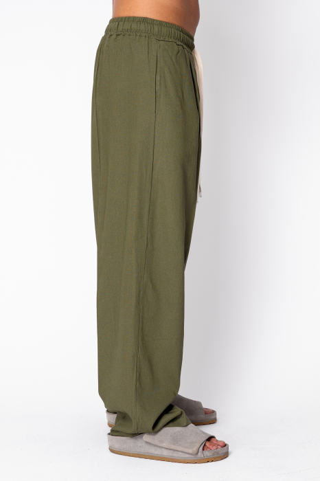 Pantaloni lung din IN cu elastic Oversized Kaki [2]