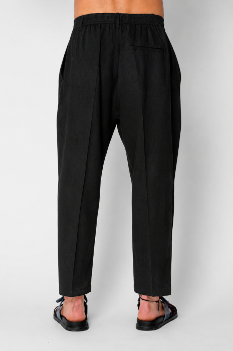 Pantaloni lung din IN cu nasture Black [3]