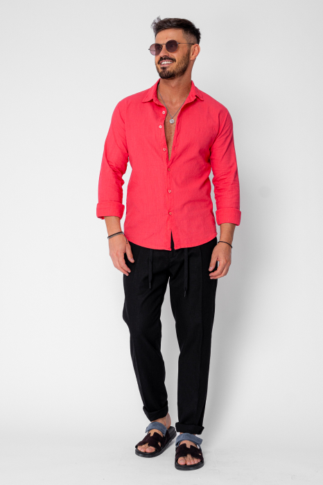 Pantaloni lung din IN cu nasture si snur Premium Edition Black [2]