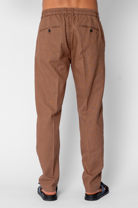 Pantaloni lung din IN cu nasture si snur Premium Edition Brown [4]