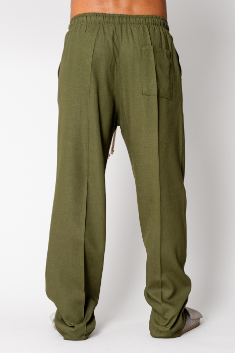 Pantaloni lung din IN cu snur Kaki [3]