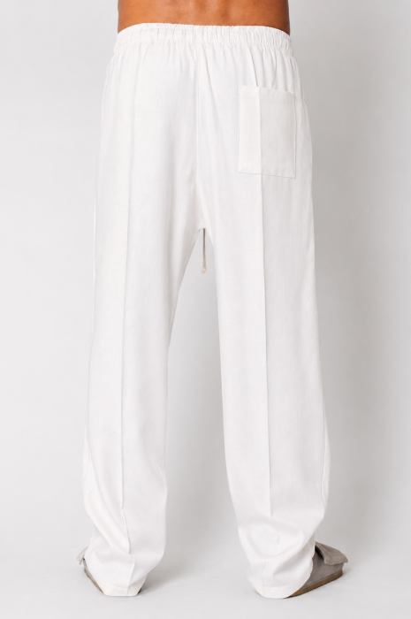 Pantaloni lung din IN cu snur White [3]