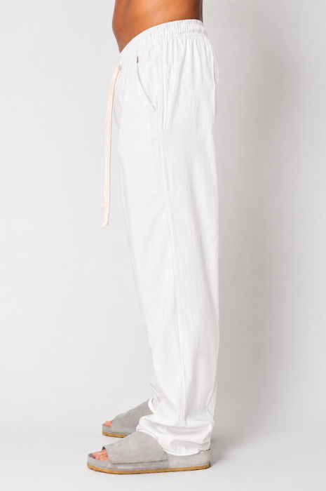 Pantaloni lung din IN cu snur White [2]