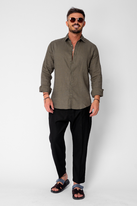 Long IN trousers with turned-up hem Black [4]