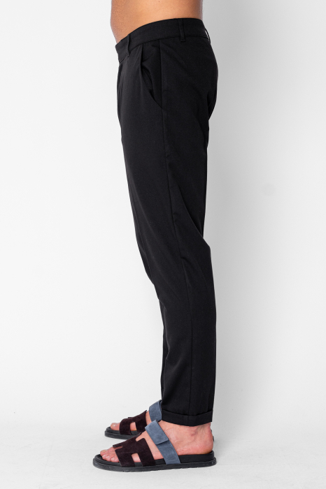 Pantaloni lung cu tiv intors Black [2]