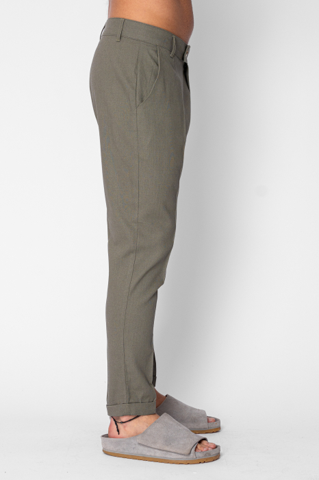 Long IN trousers with turned-up hem Dark Olive [2]