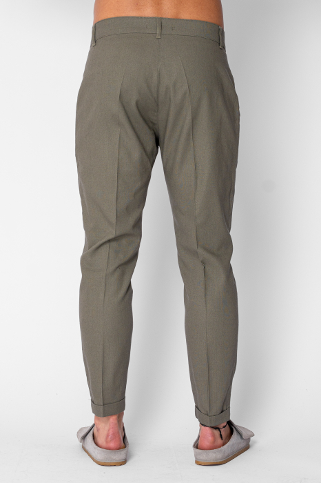 Long IN trousers with turned-up hem Dark Olive [3]