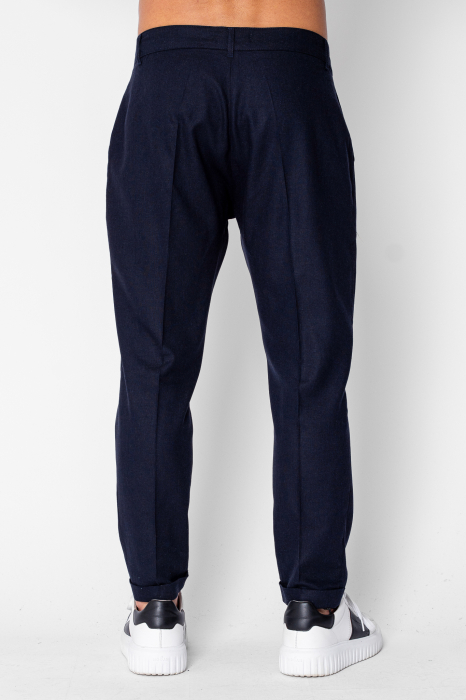 Long IN trousers with turned-up hem Navy [3]