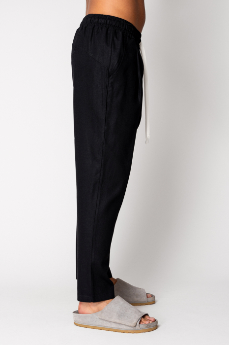 Pantaloni lung din IN regular cu snur Black [2]