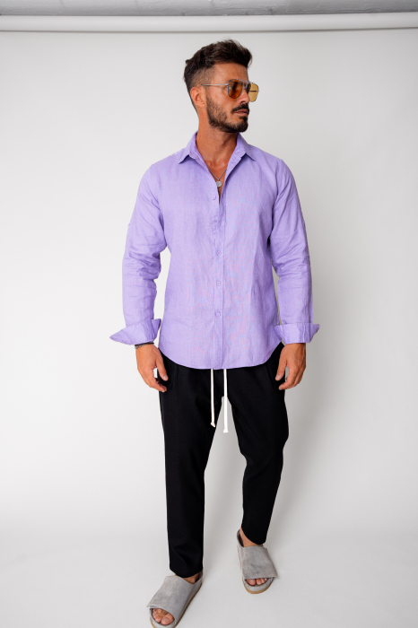 Pantaloni lung din IN regular cu snur Black [4]