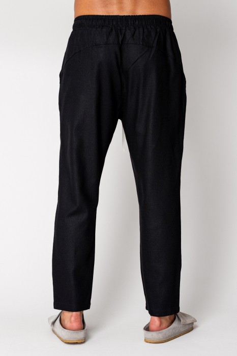 Pantaloni lung din IN regular cu snur Black [3]
