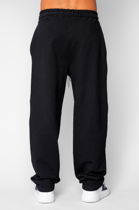 Pantaloni lung drept din 100% Bumbac Black [3]