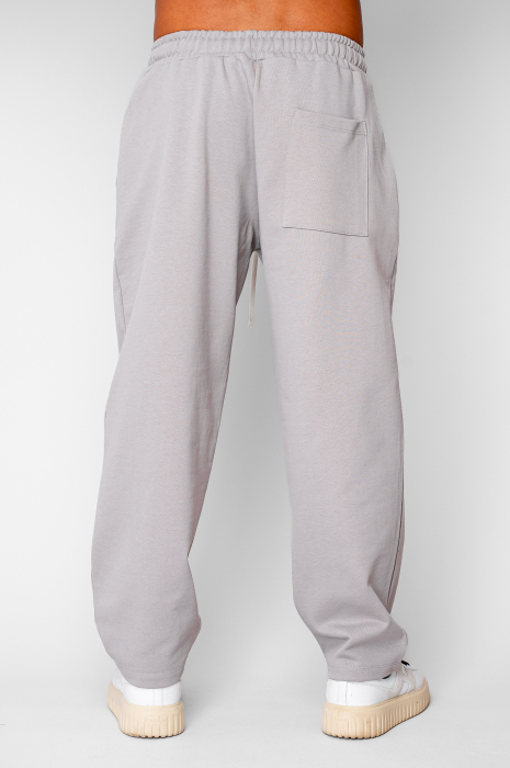 Pantaloni lung drept Oversized din 100% Bumbac - 400gr/mp Premium Edition Grey [3]