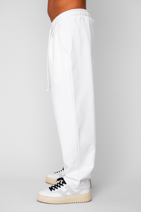 Pantaloni lung drept Oversized din 100% Bumbac - 400gr/mp Premium Edition Off White [2]