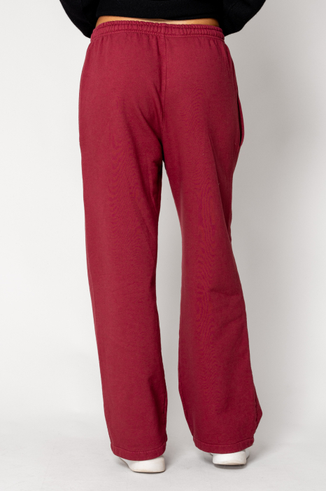 Wide leg trousers made of 100% Cotton Burgundy [4]