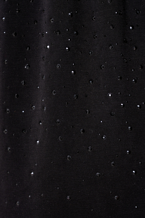 Pantaloni lung larg cu strasuri Black [4]