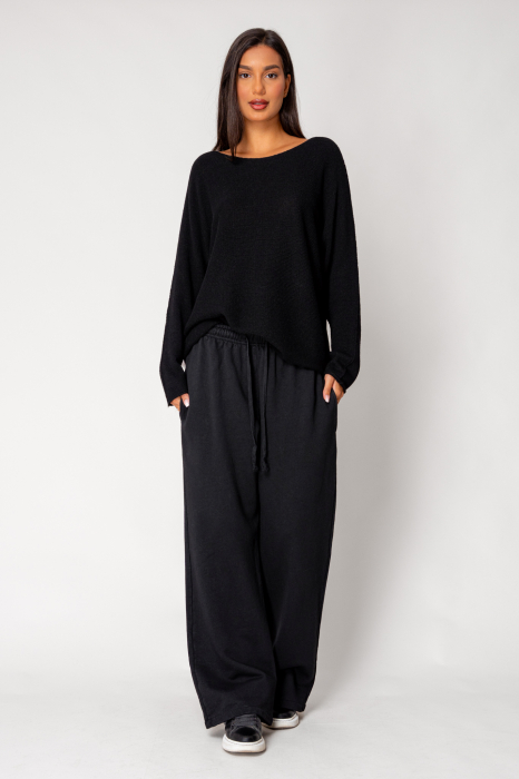 Wide leg trousers made of 100% Cotton Black [4]