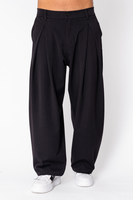Pantaloni lungi cu pense Oversized Black