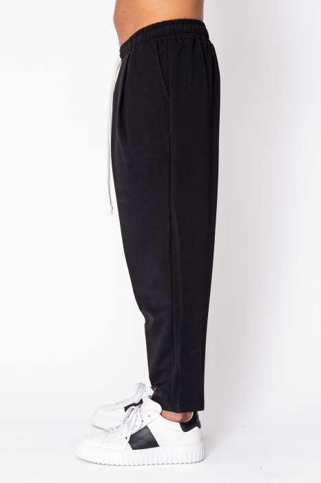 Long trousers with drawstring and patch pocket Black [2]