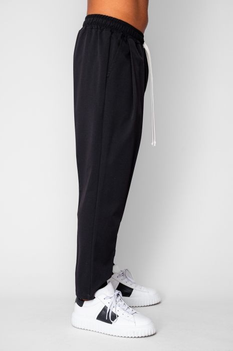 Pantaloni lungi cu snur usor conic Black [3]