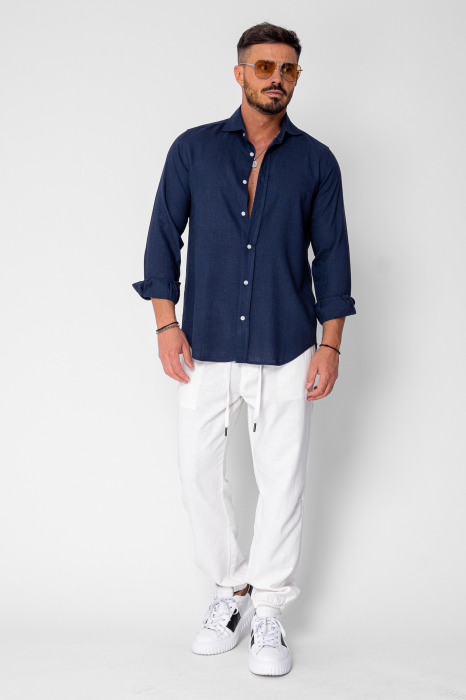Pantaloni lungi din IN cu elastic si snur White [4]