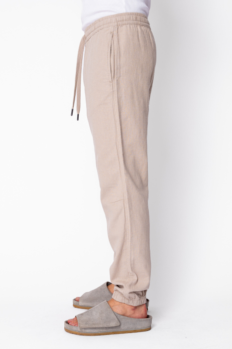 Pantaloni lungi din IN cu elastic si snur Taupe [2]
