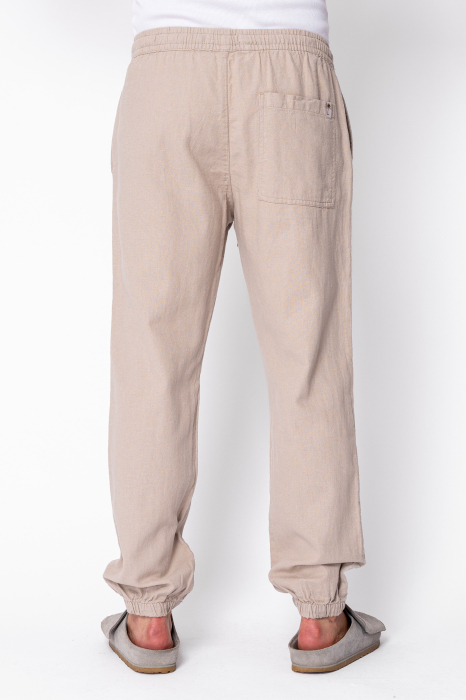 Pantaloni lungi din IN cu elastic si snur Taupe [3]