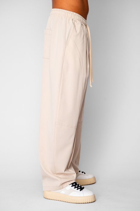 Pantaloni lungi drepti Baloon Fit Beige [3]