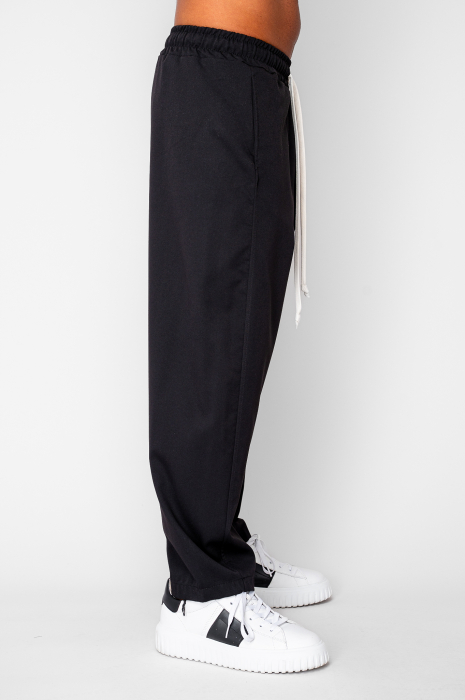 Pantaloni lungi drepti Oversized din 100% Bumbac - 400gr/mp Premium Edition Black [2]