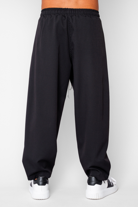 Pantaloni lungi drepti Oversized din 100% Bumbac - 400gr/mp Premium Edition Black [3]