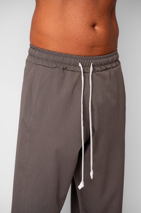 Pantaloni lungi drepti Oversized din 100% Bumbac - 400gr/mp Premium Edition Kaki [4]