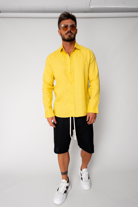 Linen short pants Black [4]