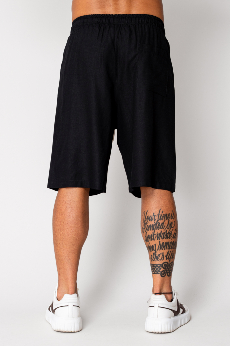 Linen short pants Black [3]
