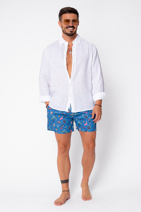 Pantaloni scurti de baie Palm Blue [2]