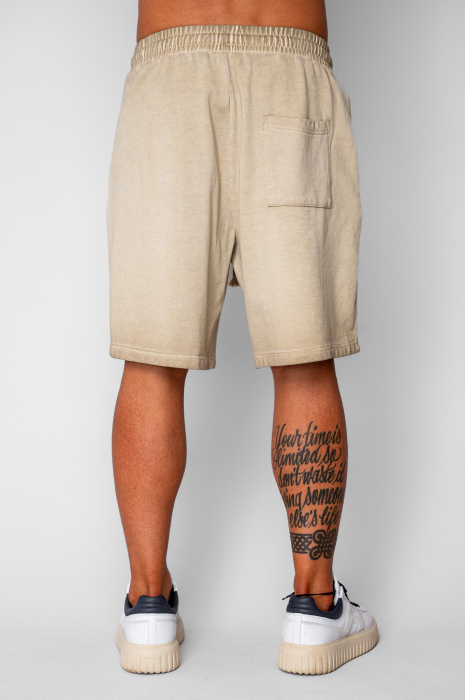 Pantaloni scurti din bumbac Pre-Washed Beige [3]