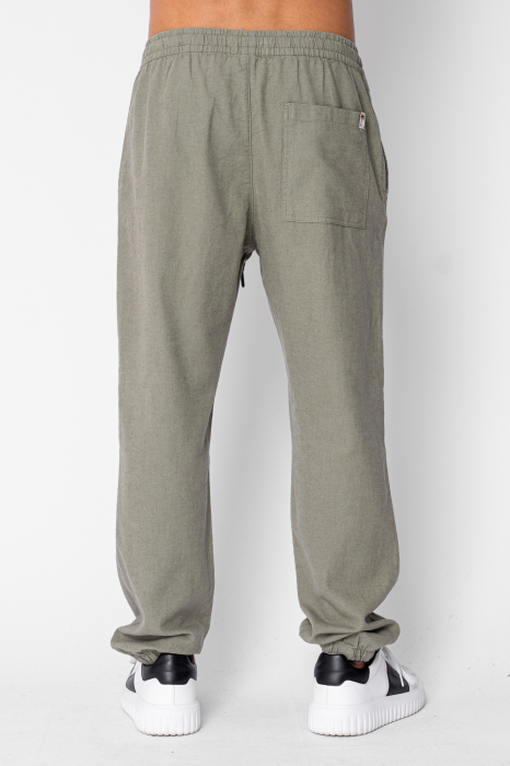 Pantaloni lungi din IN cu elastic si snur Olive [3]