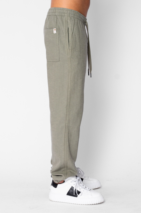 Pantaloni lungi din IN cu elastic si snur Olive [2]