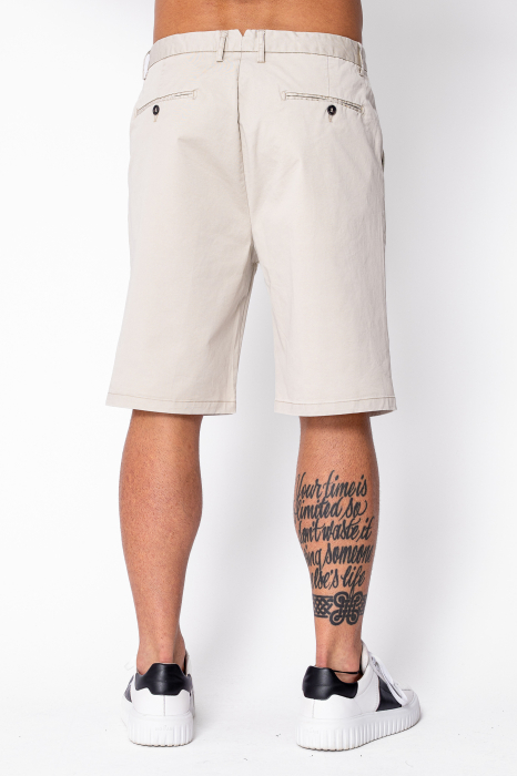 Pantaloni scurti cu nasture din bumbac Beige [3]
