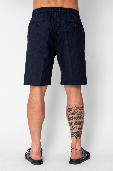 Pantaloni scurti din IN cu nasture si snur Premium Edition Navy [4]