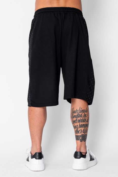 Pantaloni scurti Oversized cu strasuri Black [3]