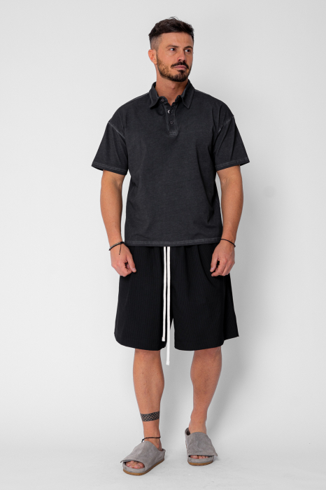 Pantaloni scurti Oversized stripe Black [4]