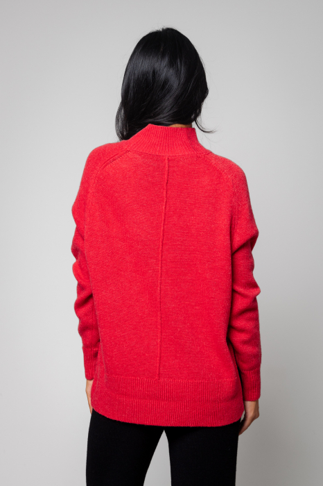 Red wool asymmetrical sweater [3]