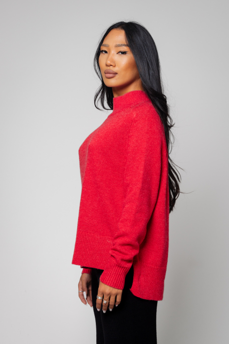 Red wool asymmetrical sweater [2]