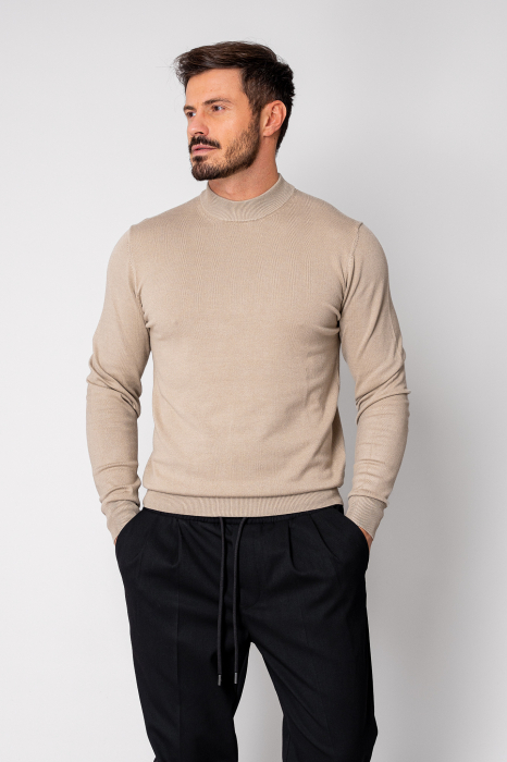 Pulover cu guler barbati Beige [1]