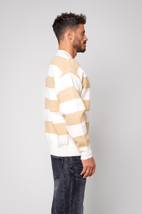 Striped wool mix sweater, Off White/Beige [2]