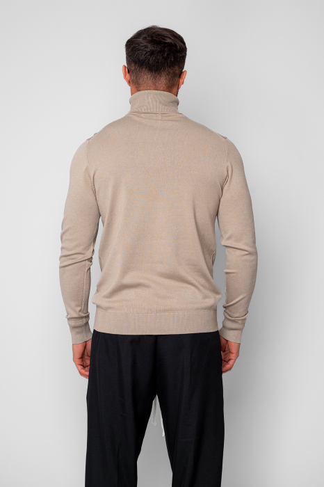 Pulover cu guler inalt Beige [3]