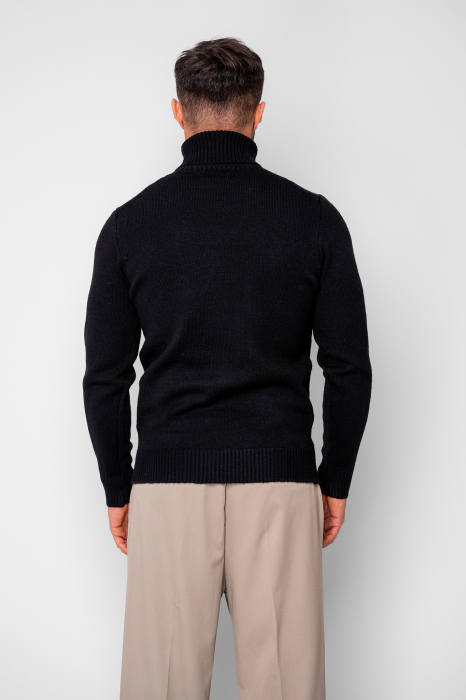 Pulover cu guler inalt Black [3]